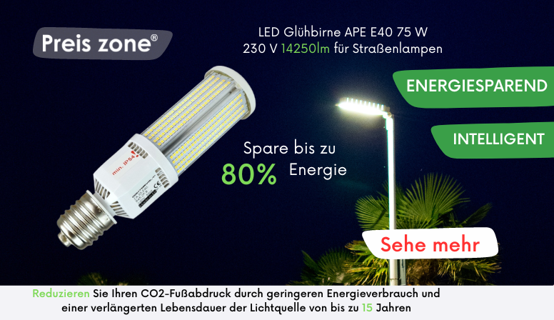 LED Glühbirne APE E40 75 W
